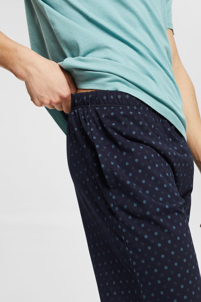 Bawełniana piżama z krótkimi spodenkami, TEAL GREEN, detail image number 3