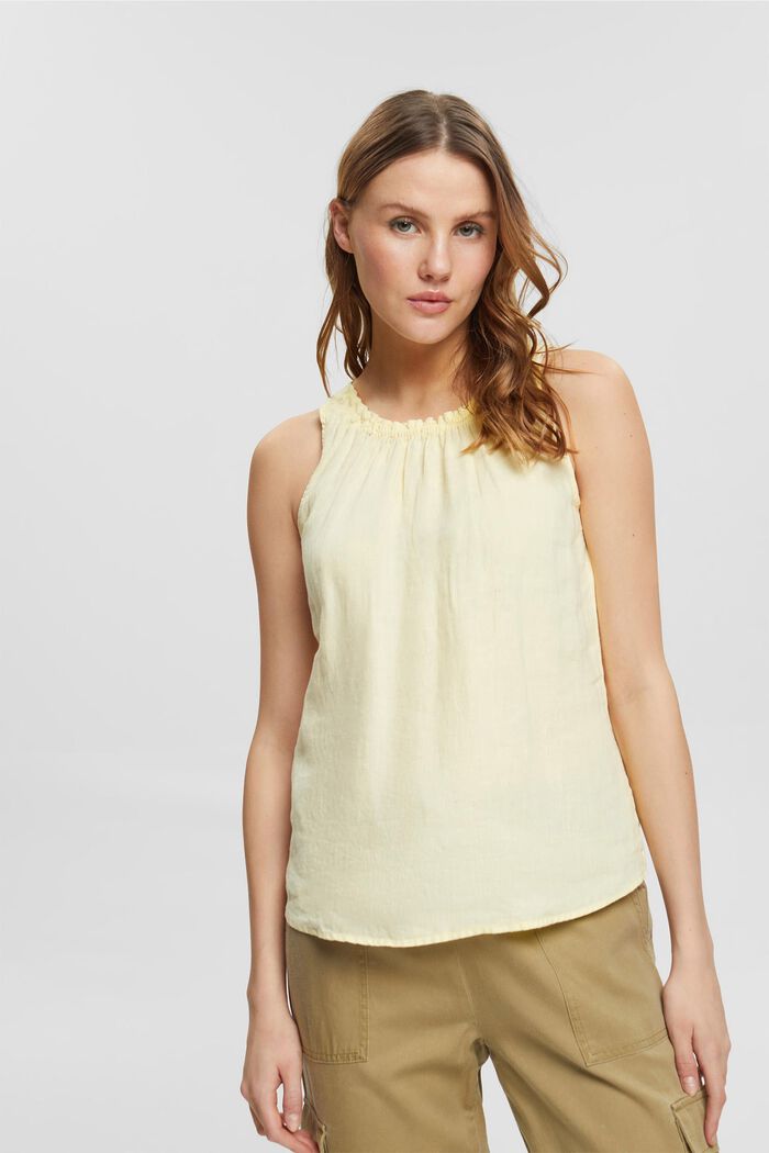 Top w 100% z lnu, PASTEL YELLOW, overview