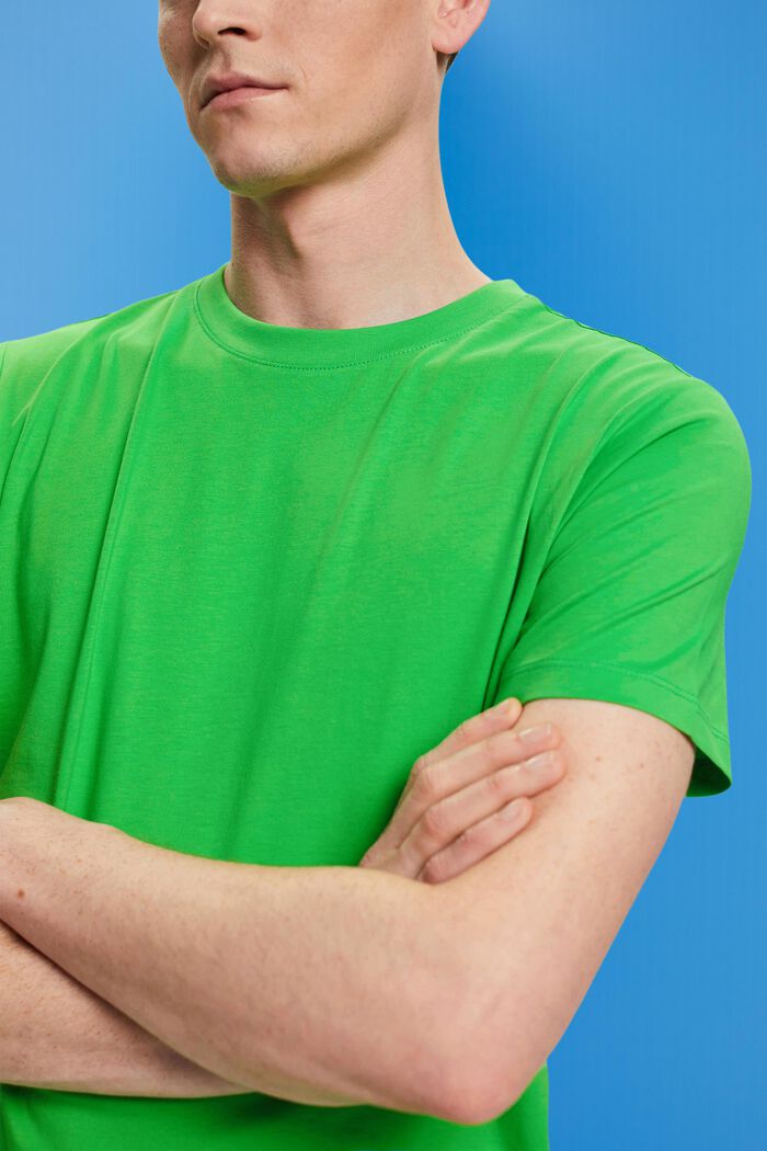 T-shirt z okrągłym dekoltem z dżerseju, GREEN, detail image number 1