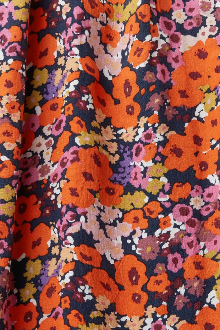Sukienka midi z kwiatowym wzorem i krótkim rękawem, NAVY, detail image number 4