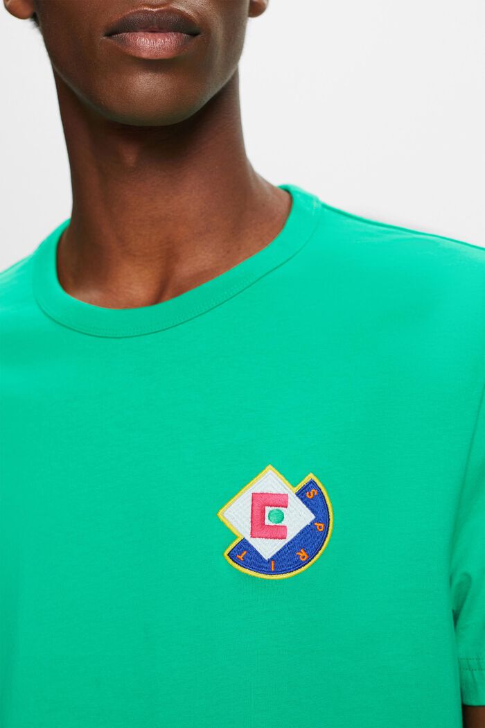 T-shirt z graficznym logo, GREEN, detail image number 1