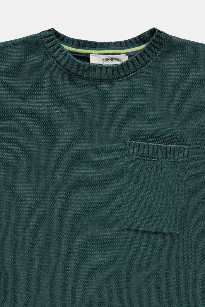 Dzianinowy sweter z kieszenią, TEAL GREEN, detail image number 2