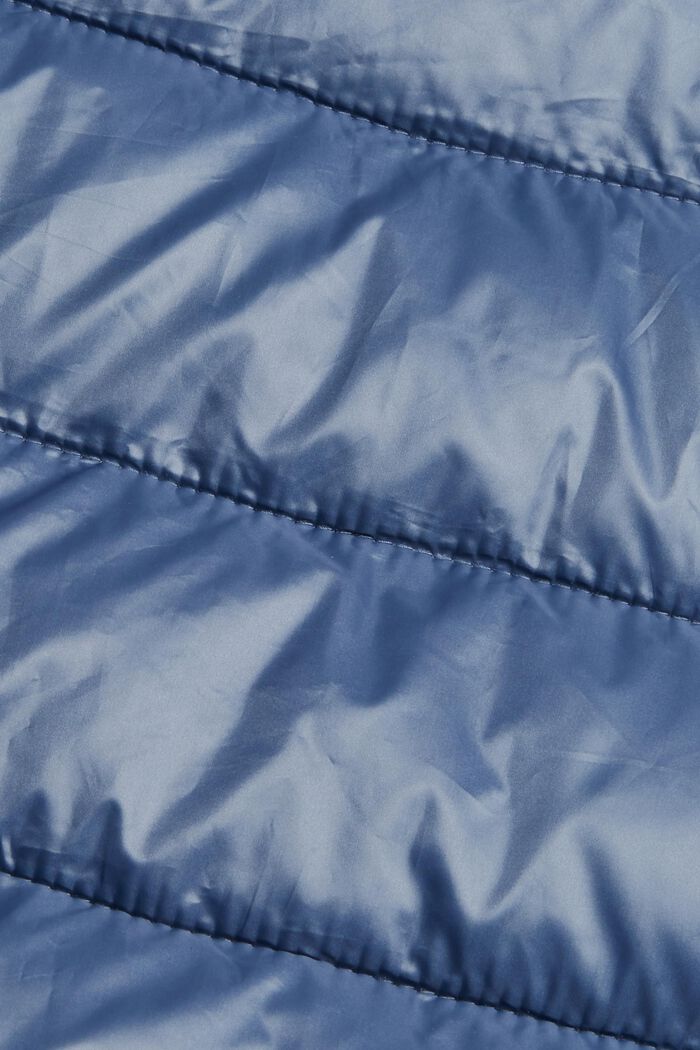 Z recyklingu: kurtka pikowana z odpinanym kapturem, GREY BLUE, detail image number 4