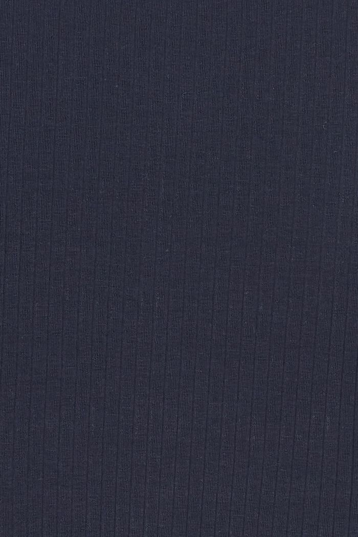 Bluzka z długim rękawem z półdługim zamkiem, bawełna organiczna, NIGHT SKY BLUE, detail image number 5