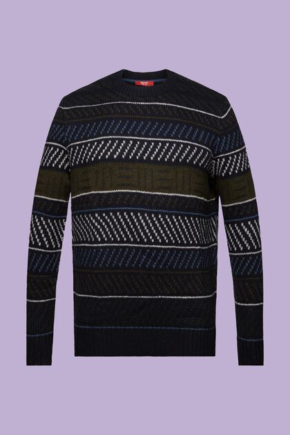Wzorzysty sweter z mieszanki wełnianej