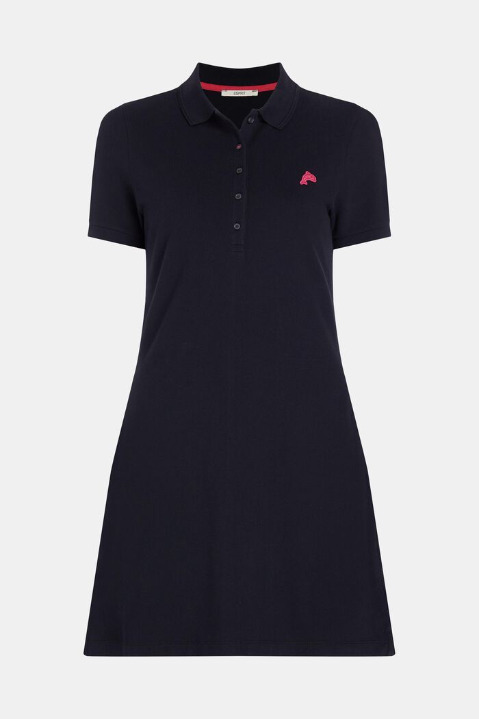 Klasyczna sukienka w stylu koszulki polo z kolekcji Dolphin Tennis Club, BLACK, detail image number 4