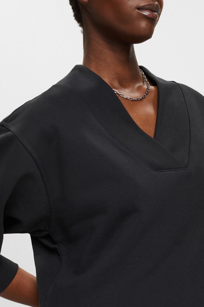 Bluza z dekoltem w serek, BLACK, detail image number 2