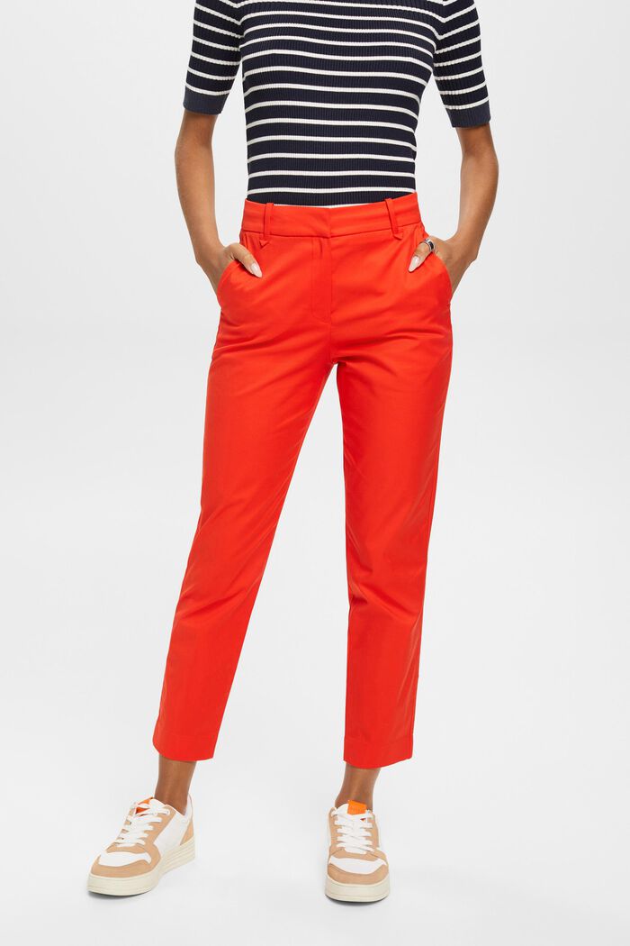 Spodnie slim fit z wysokim stanem, ORANGE RED, detail image number 0
