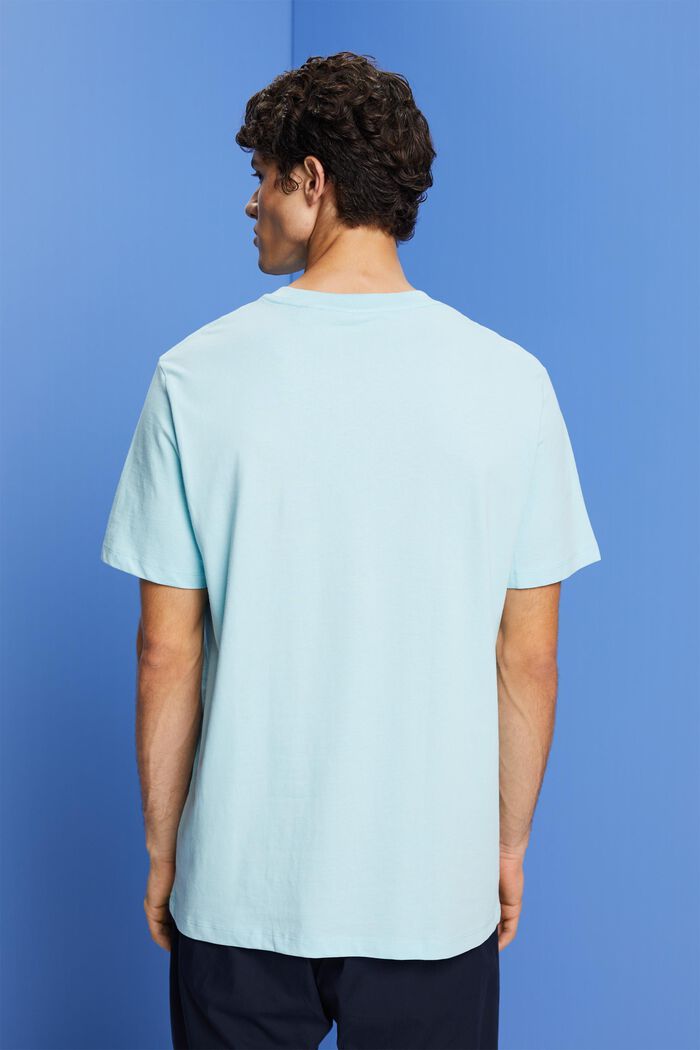 T-shirt z nadrukiem na piersi, 100% bawełny, LIGHT TURQUOISE, detail image number 3