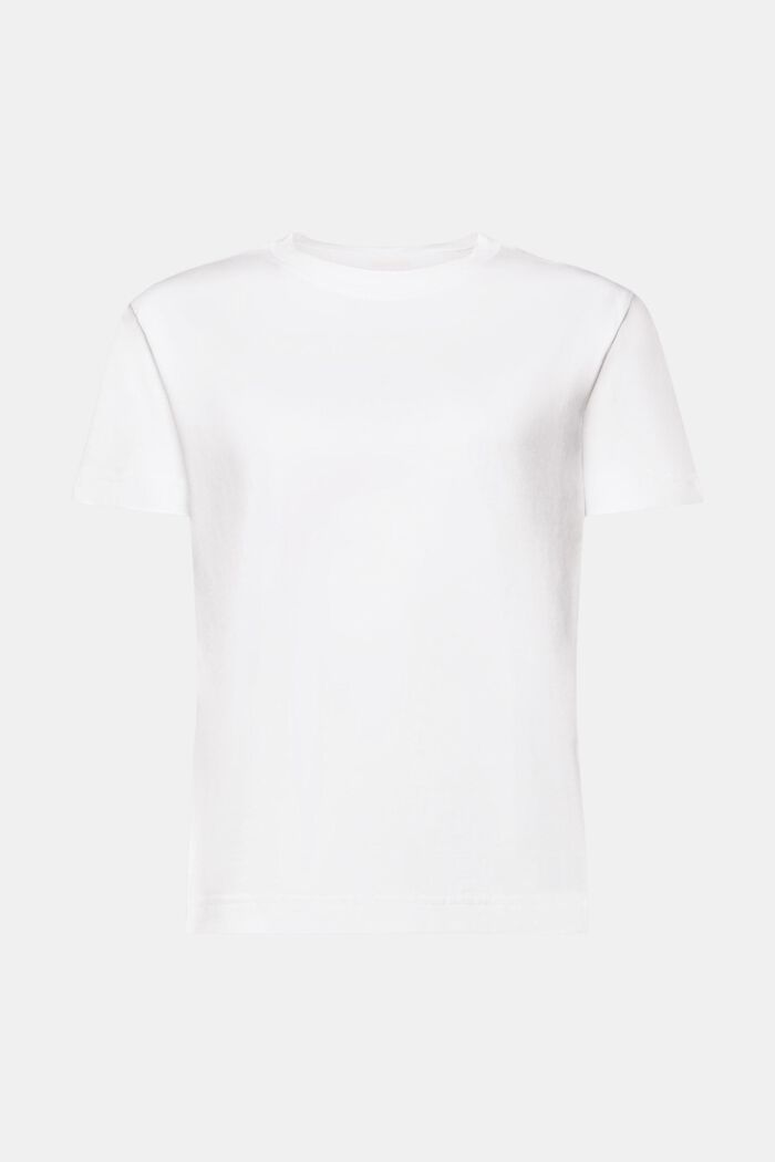 T-shirt z okrągłym dekoltem z bawełny pima, WHITE, detail image number 6