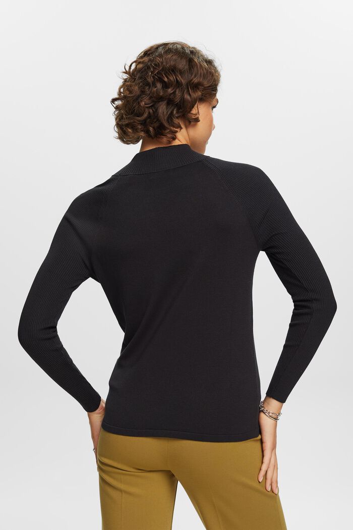 Sweter z półgolfem, LENZING™ ECOVERO™, BLACK, detail image number 3
