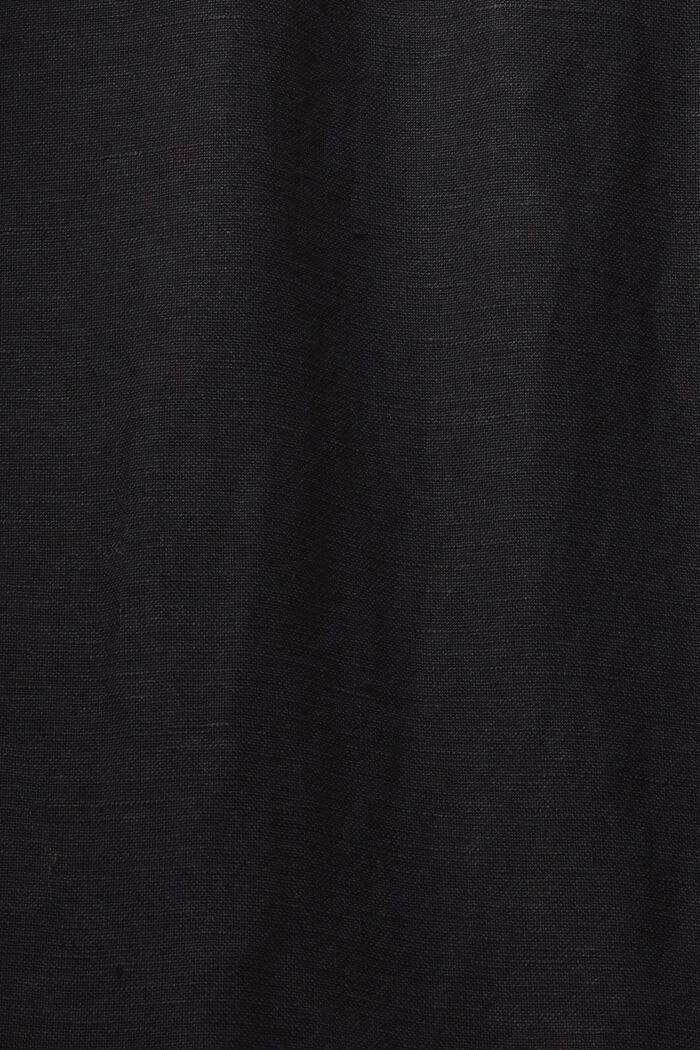 Minisukienka koszulowa z mieszanki lnianej, BLACK, detail image number 5