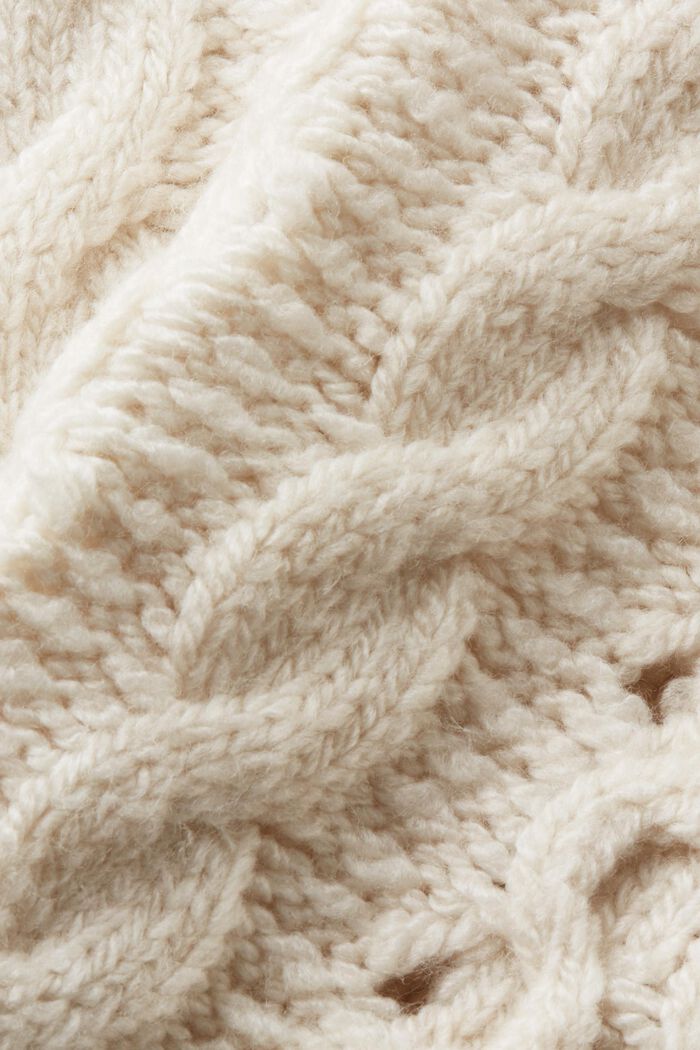Sweter z mieszanki z wełną z warkoczowym wzorem, ICE, detail image number 6
