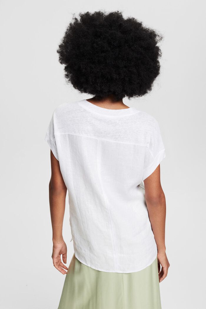 T-shirt ze 100% lnu, WHITE, detail image number 3