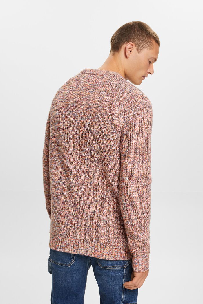 Bawełniany sweter z prążkowanej dzianiny, AMBER YELLOW, detail image number 3