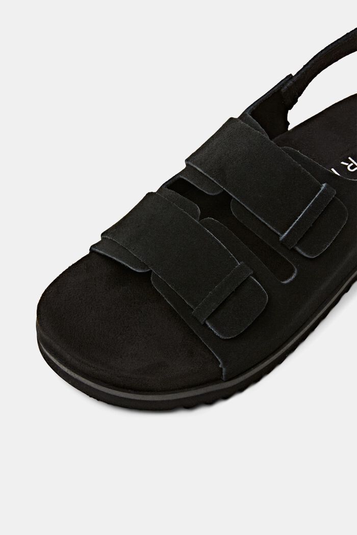 Sandały z zamszowej skóry, BLACK, detail image number 3