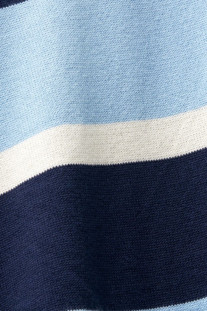 Bawełniana koszulka polo w paski z logo, BRIGHT BLUE, detail image number 5