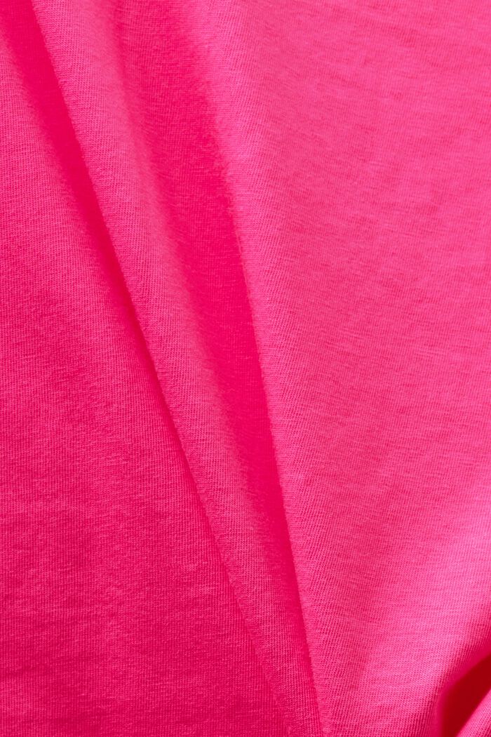 T-shirt z dekoltem w serek, PINK FUCHSIA, detail image number 4