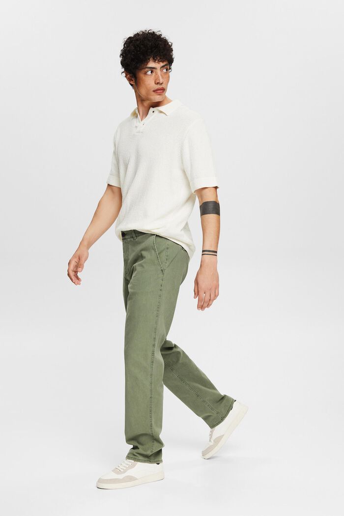 Spodnie chino z bawełny, GREEN, detail image number 6