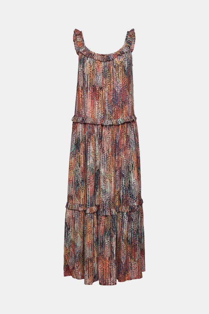Kolorowa, wzorzysta sukienka maxi, MAUVE, detail image number 7