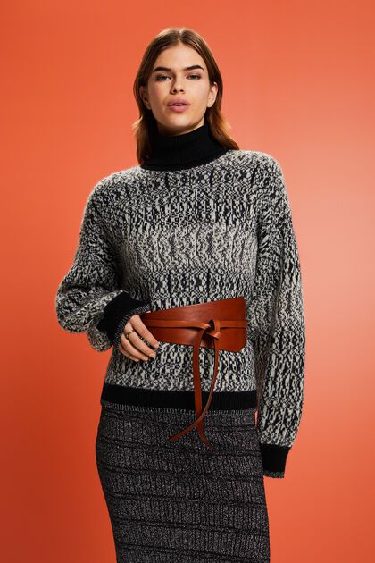 Żakardowy sweter z lamy