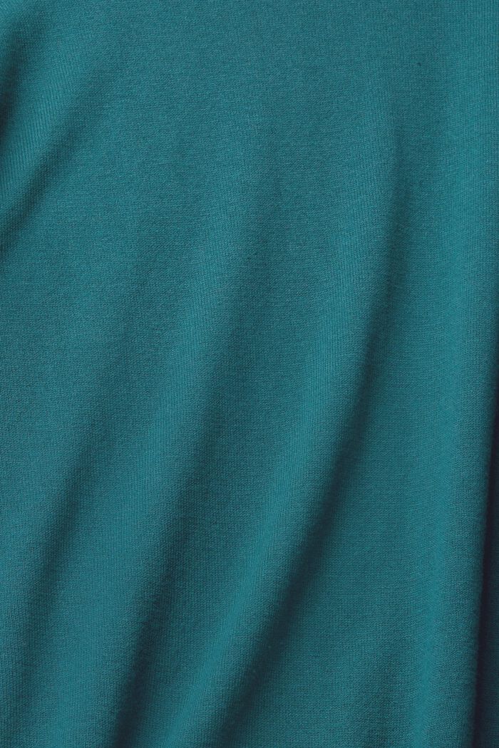 Sweter basic z okrągłym dekoltem, TEAL GREEN, detail image number 1