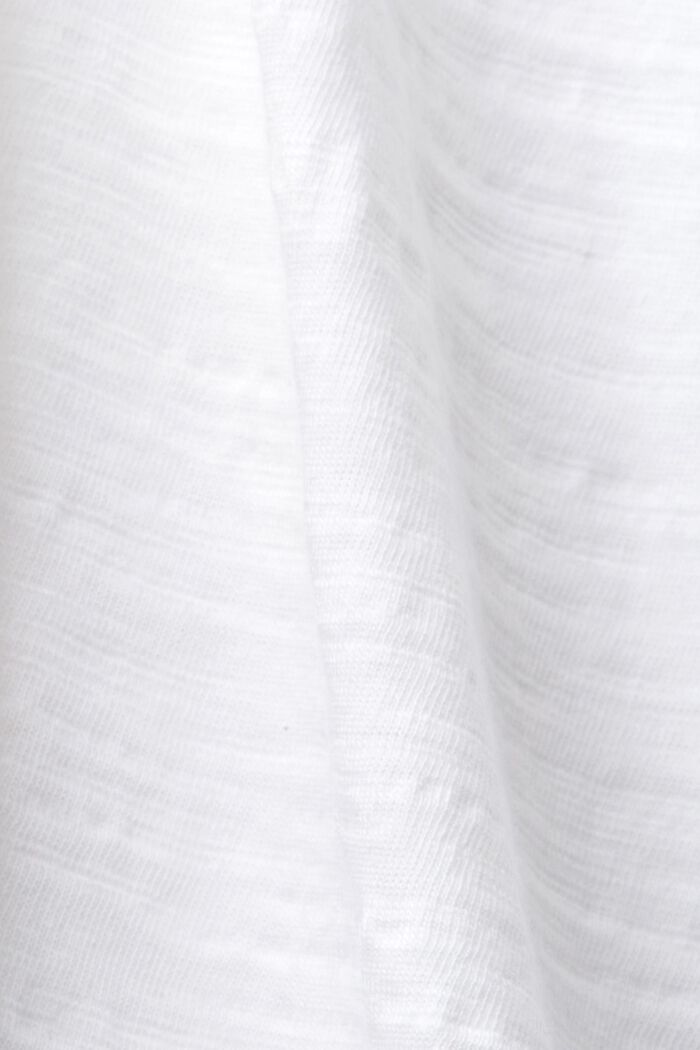T-shirt z dżerseju z haftowanymi rękawami, WHITE, detail image number 4