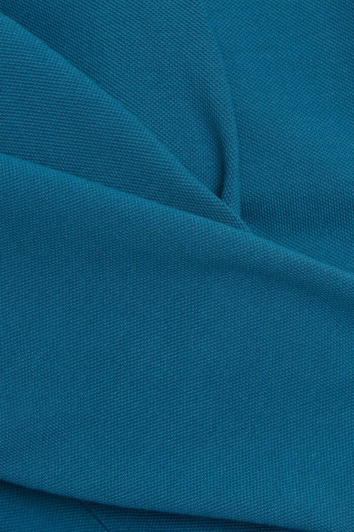 Koszulka polo z piki, 100% bawełny ekologicznej, PETROL BLUE, detail image number 5