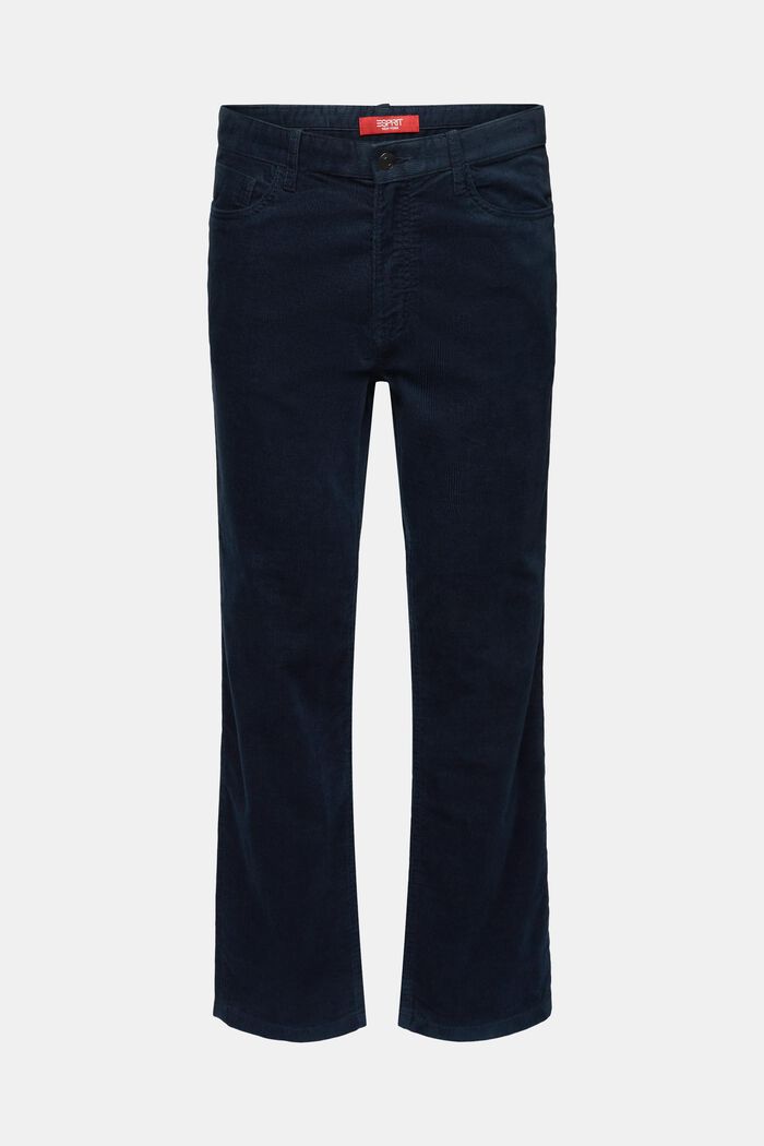 Sztruksowe spodnie, straight fit, PETROL BLUE, detail image number 7