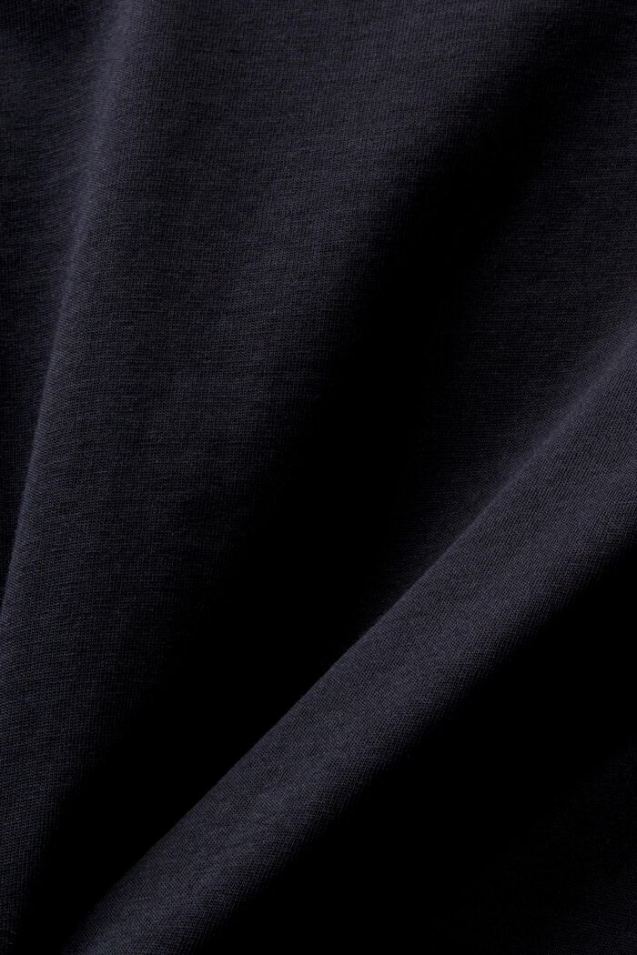 Dżersejowy T-shirt z nadrukiem z przodu, BLACK, detail image number 4