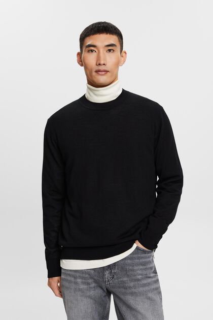 Wełniany sweter z okrągłym dekoltem