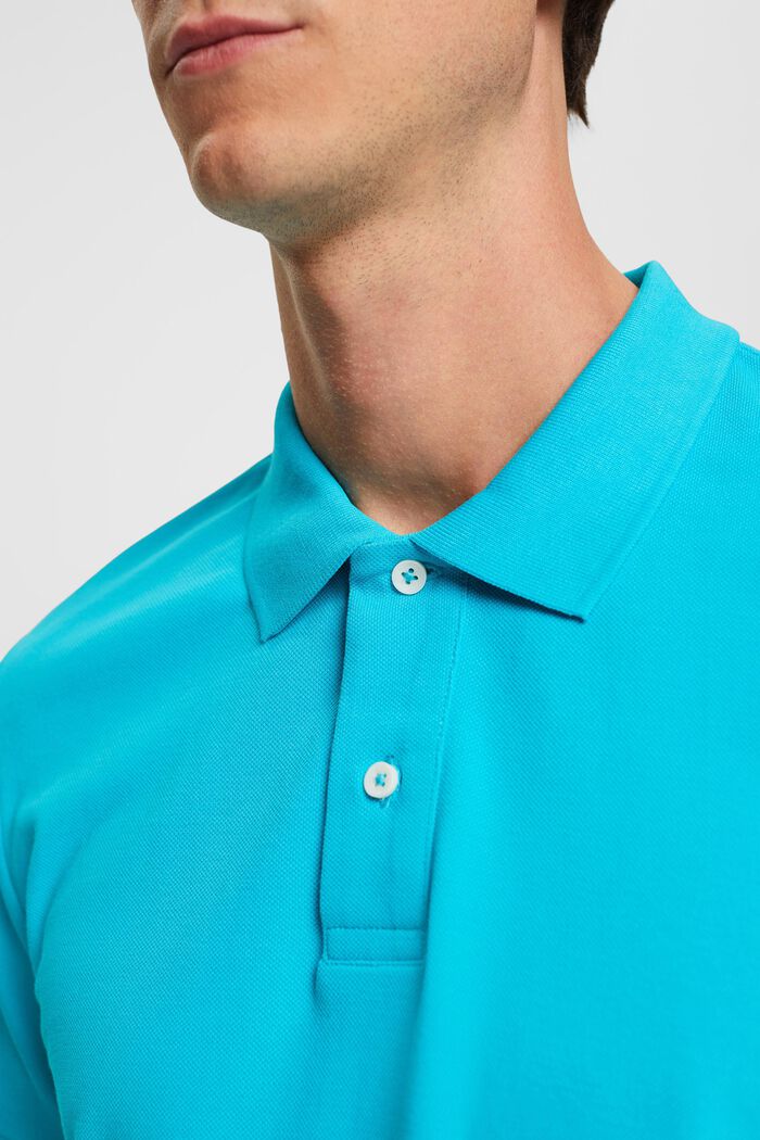 Koszulka polo, fason slim fit, AQUA GREEN, detail image number 2