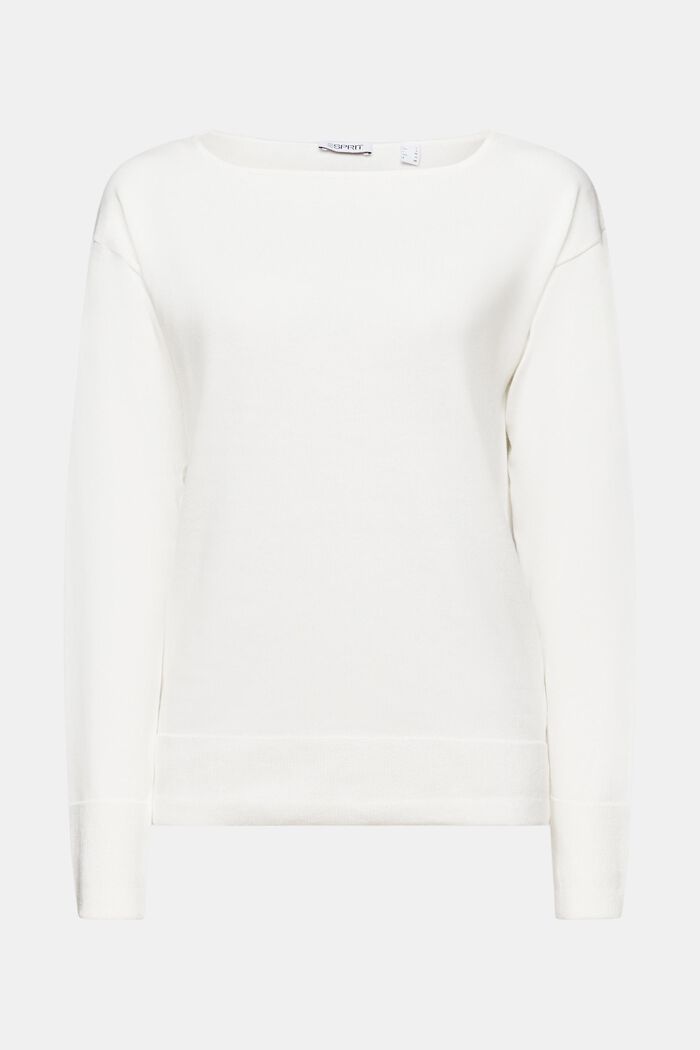 Sweter z łódkowym dekoltem, OFF WHITE, detail image number 5