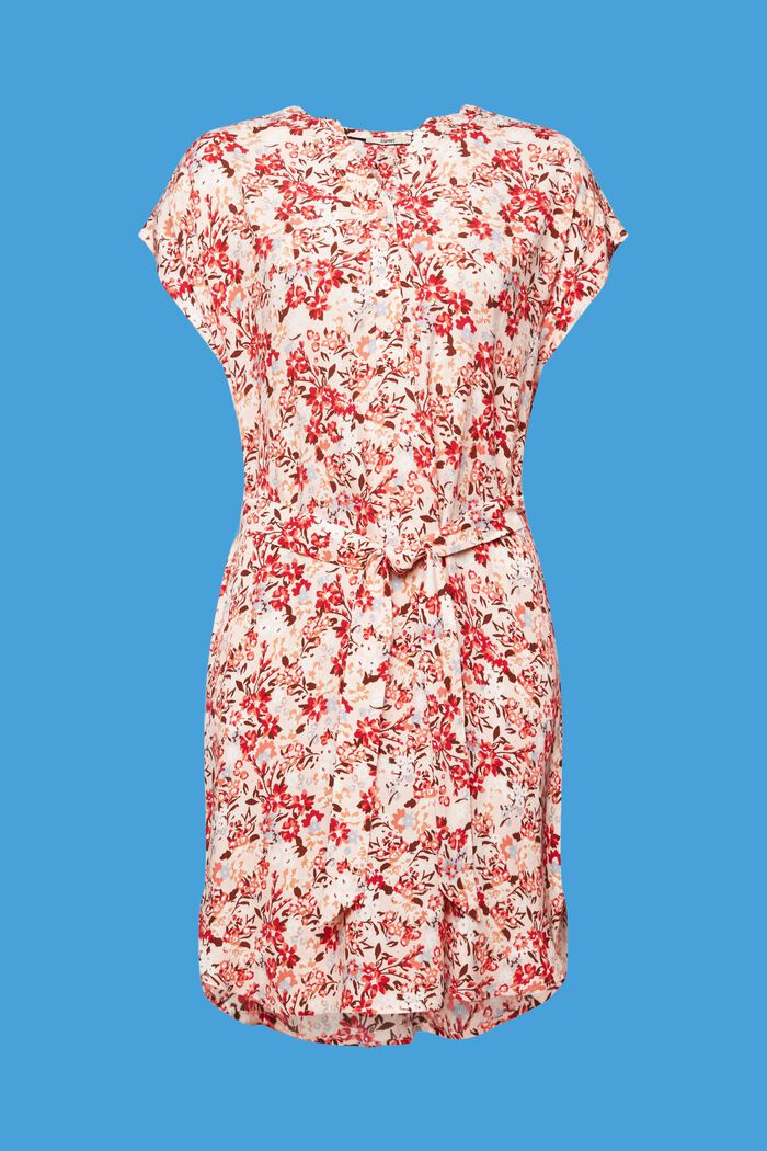 Sukienka z paskiem w stylu krepy, LIGHT PINK, detail image number 5
