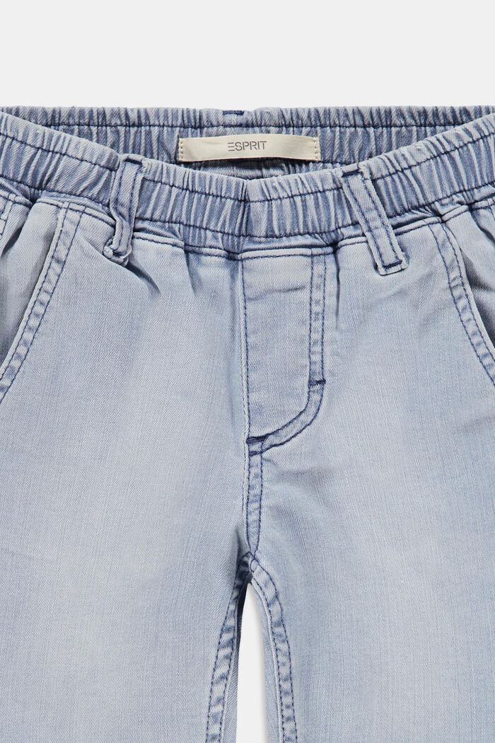 Dżinsowe szorty bez zapięcia z bawełny ze streczem, BLUE BLEACHED, detail image number 2