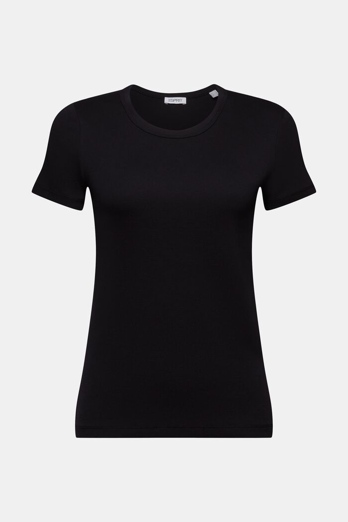 Bawełniany T-shirt z krótkim rękawem, BLACK, detail image number 6