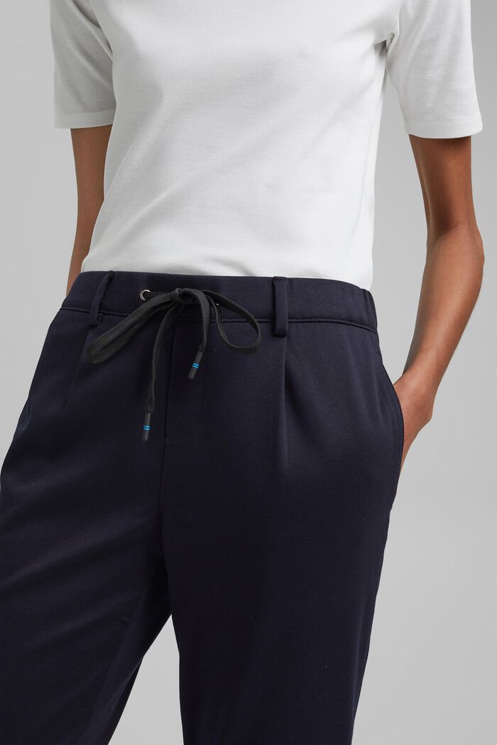 Spodnie ze streczem z gumką w pasie, DARK BLUE, detail image number 2