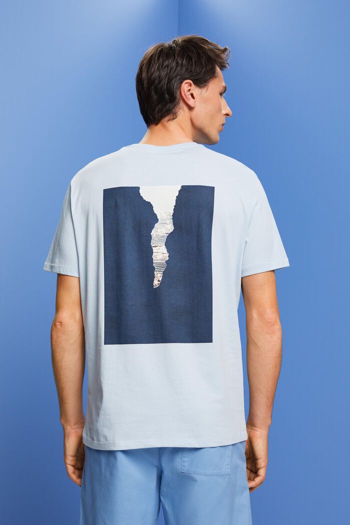 Dżersejowy T-shirt z nadrukiem, 100% bawełny, PASTEL BLUE, detail image number 3