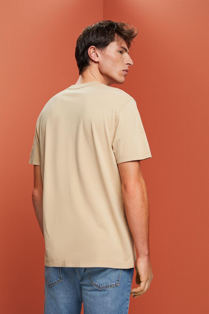 Farbowany po uszyciu T-shirt z jerseyu, 100% bawełna, SAND, detail image number 3