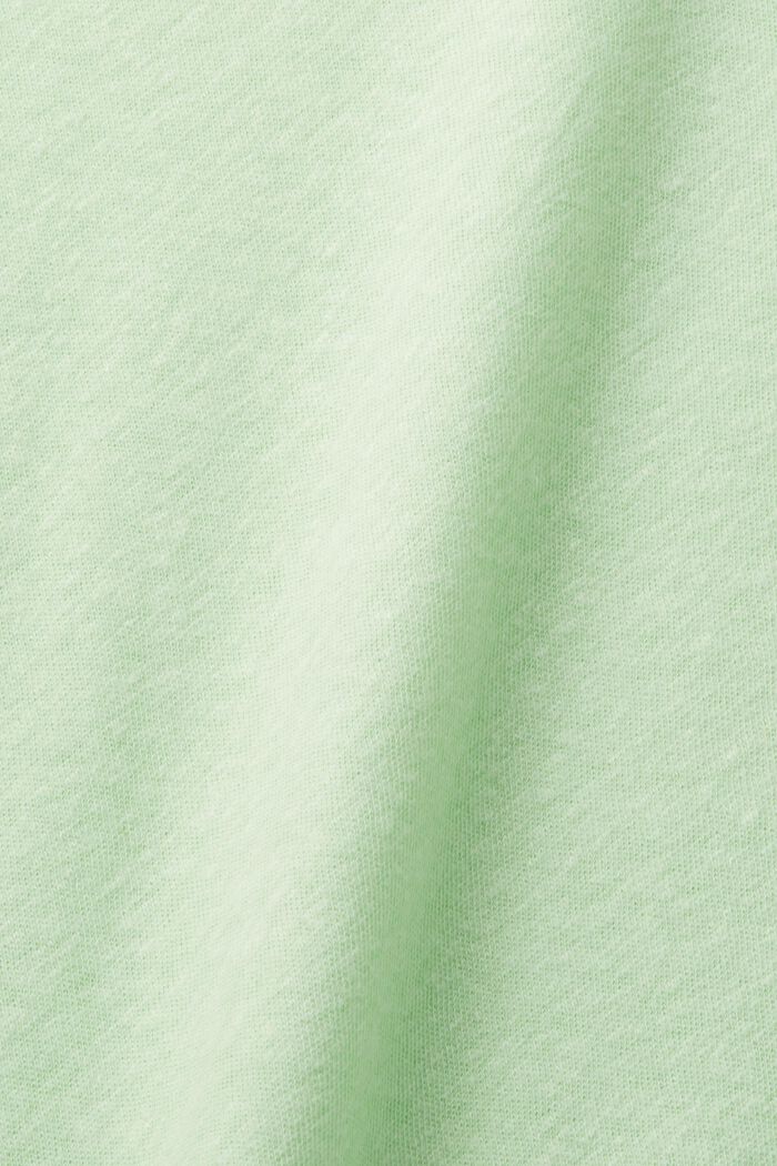 T-shirt z mieszanki bawełny i lnu, CITRUS GREEN, detail image number 4