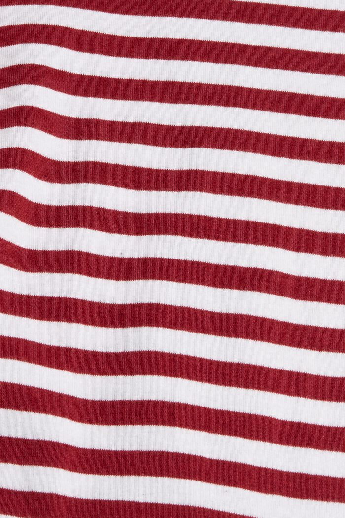 Pasiasta koszula ze stójką, 100% bawełny ekologicznej, DARK RED, detail image number 4
