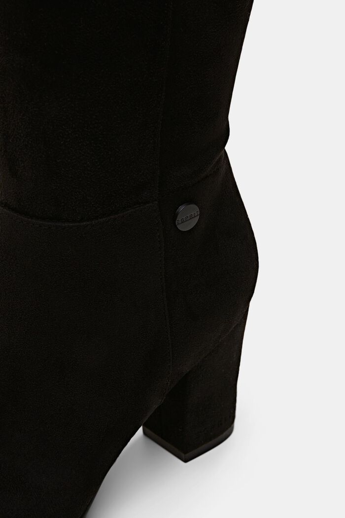 Kozaki przed kolano z imitacji zamszu, BLACK, detail image number 3