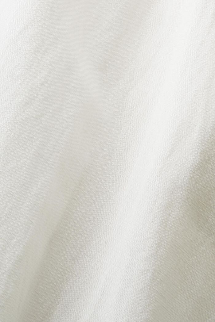 Sukienka midi z bufiastymi rękawami i paskiem, OFF WHITE, detail image number 5