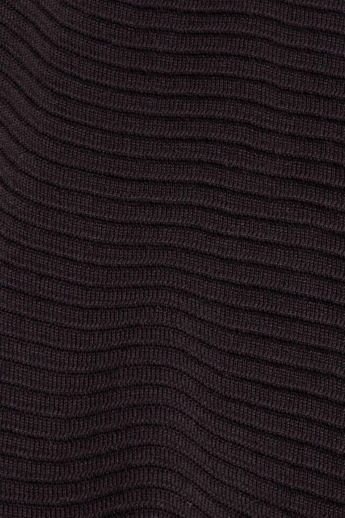 Sukienka z prążkowanej dzianiny, 100% bawełny ekologicznej, BLACK, detail image number 4