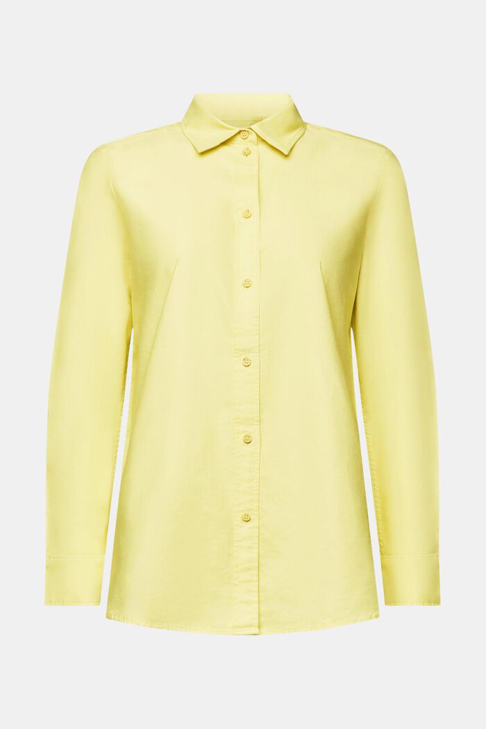 Bluzka koszulowa z tkaniny Oxford, LIME YELLOW, detail image number 6