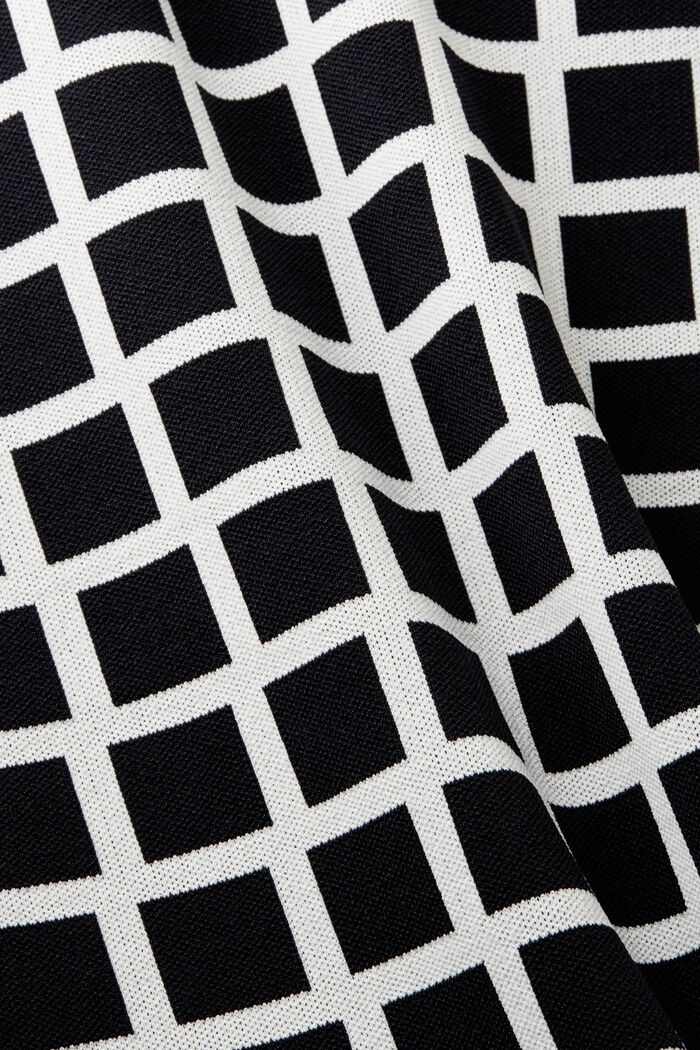 Dzianinowa, żakardowa spódnica midi z logo, BLACK, detail image number 4