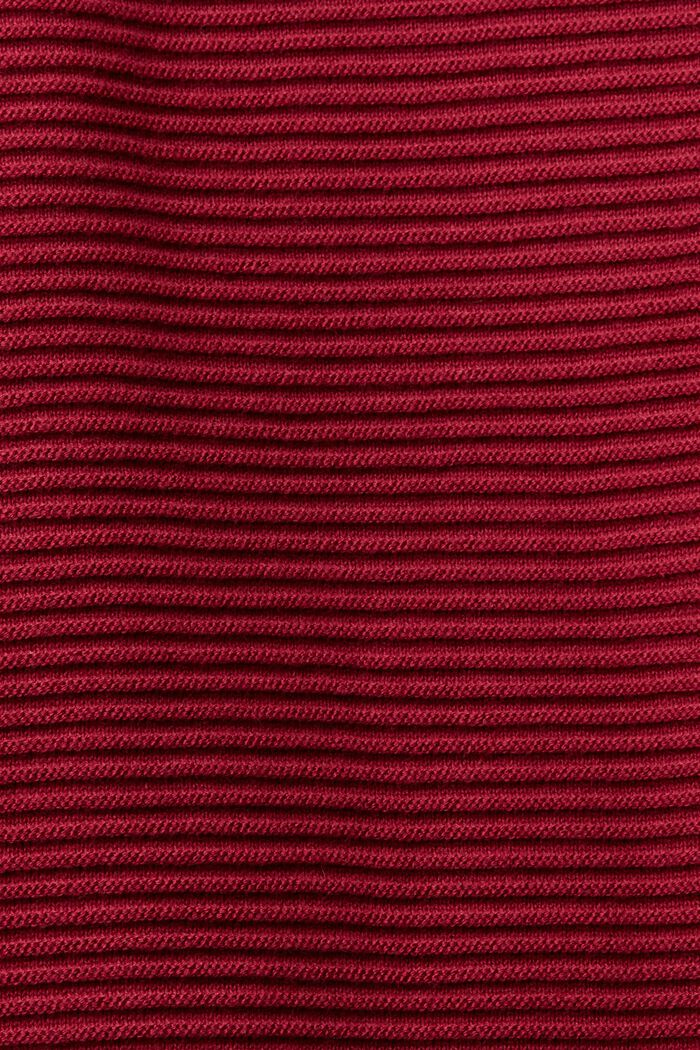 Fakturowany sweter z wysokim kołnierzem ściąganym sznurkiem, CHERRY RED, detail image number 5