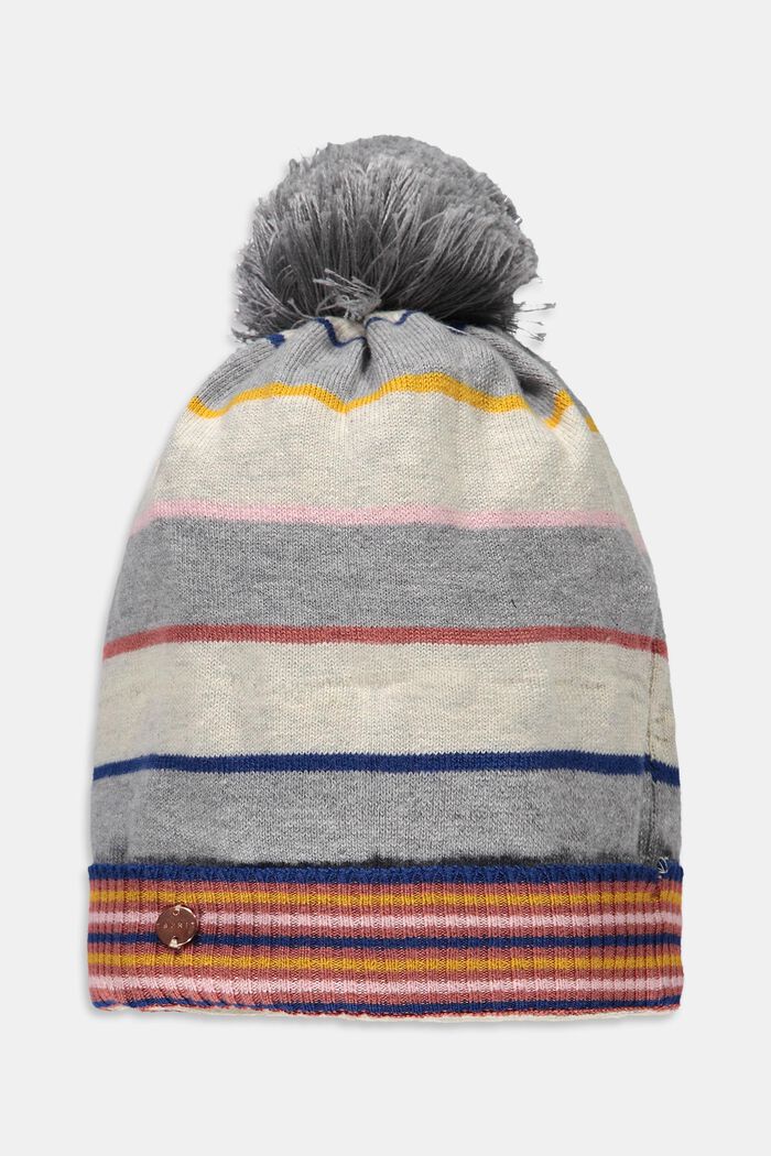 Dzianinowa czapka z polarem z mieszanki bawełnianej