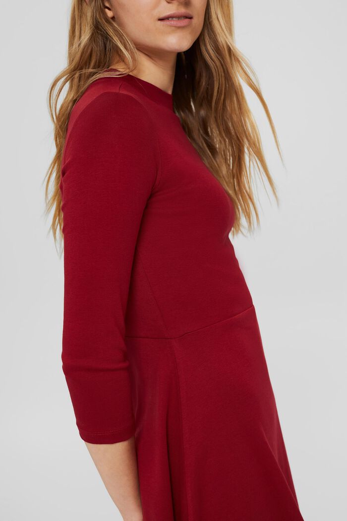 Sukienka z jerseyu ze 100% bawełny organicznej, DARK RED, detail image number 3