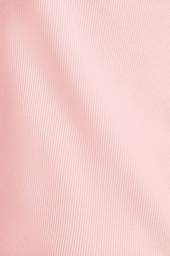 Prążkowany top na ramiączkach z bawełny organicznej, LIGHT PINK, detail image number 4